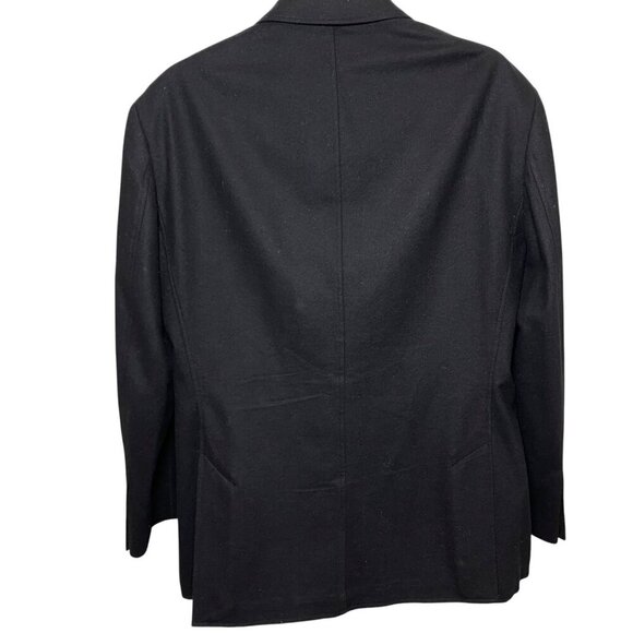 Scabal Black Wool Blazer Jacket Mens Size 54R Bespoke Made to Measure 3 Button - Picture 4 of 11